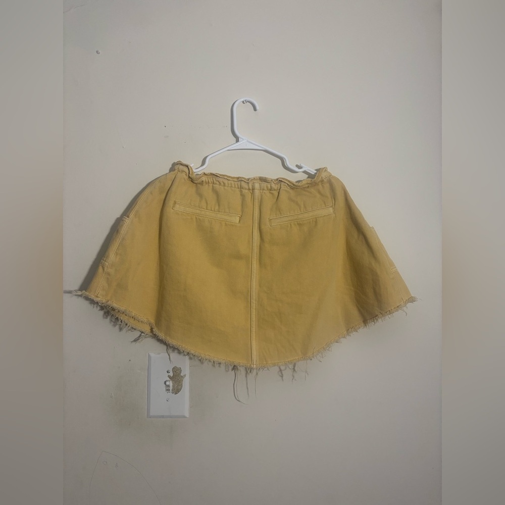 Anthropologie Pilcro Denim Yellow Beige High-Waisted Skirt Size Small - Picture 3 of 8